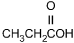CH3CH2C OH with an O attached by a double line to the third C.