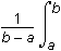 a to b is 1 over b minus a times the integral from a to b